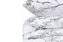L'essentiel linge de maison Cicory - Blanco y Verde, Juego de Fundas para Edredón Ranforce Doble de 4 Piezas